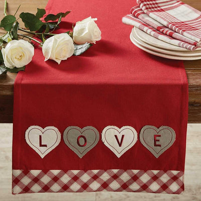 Love with Hearts Applique Table Runner - 42
