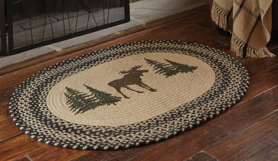 Moose Printed Braided Rug 2.6' x 3.5' Park Designs