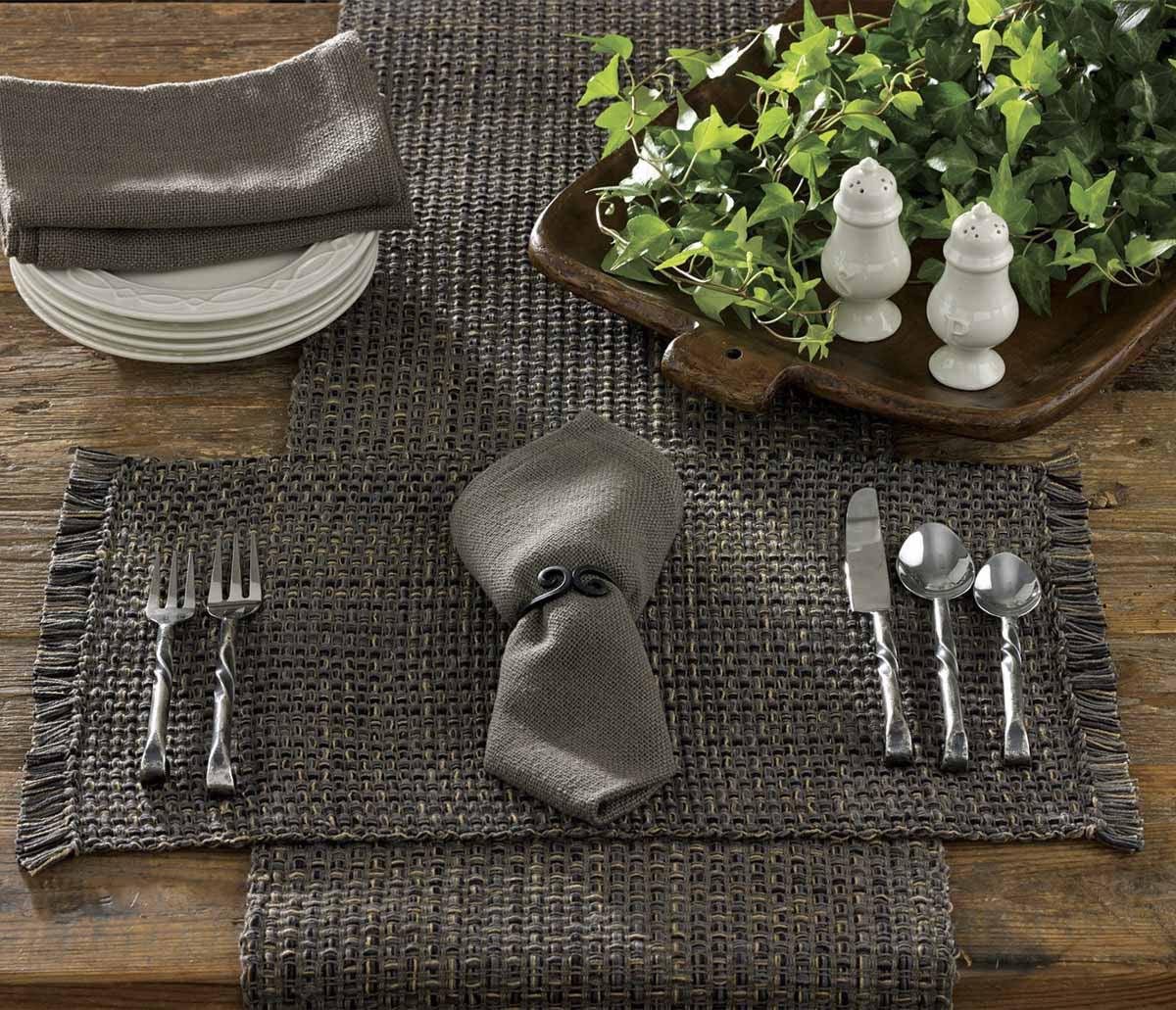 Tweed Charcoal Table Runners - Park Designs - The Fox Decor