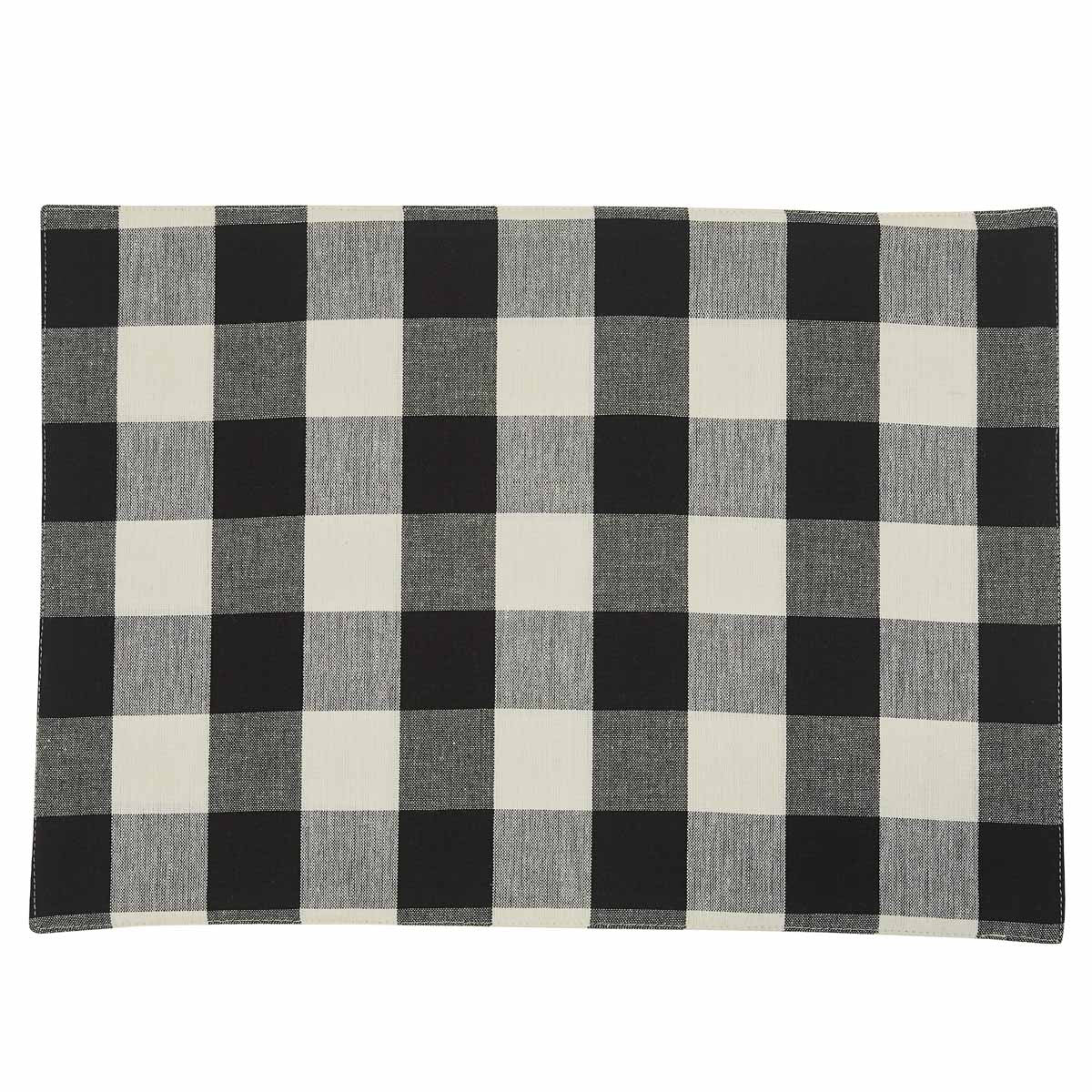Wicklow Check Placemats - Black & Cream Backed Set of 6 Park Designs