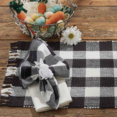Wicklow Check Placemats - Black & Cream Set Of 6 Park Designs
