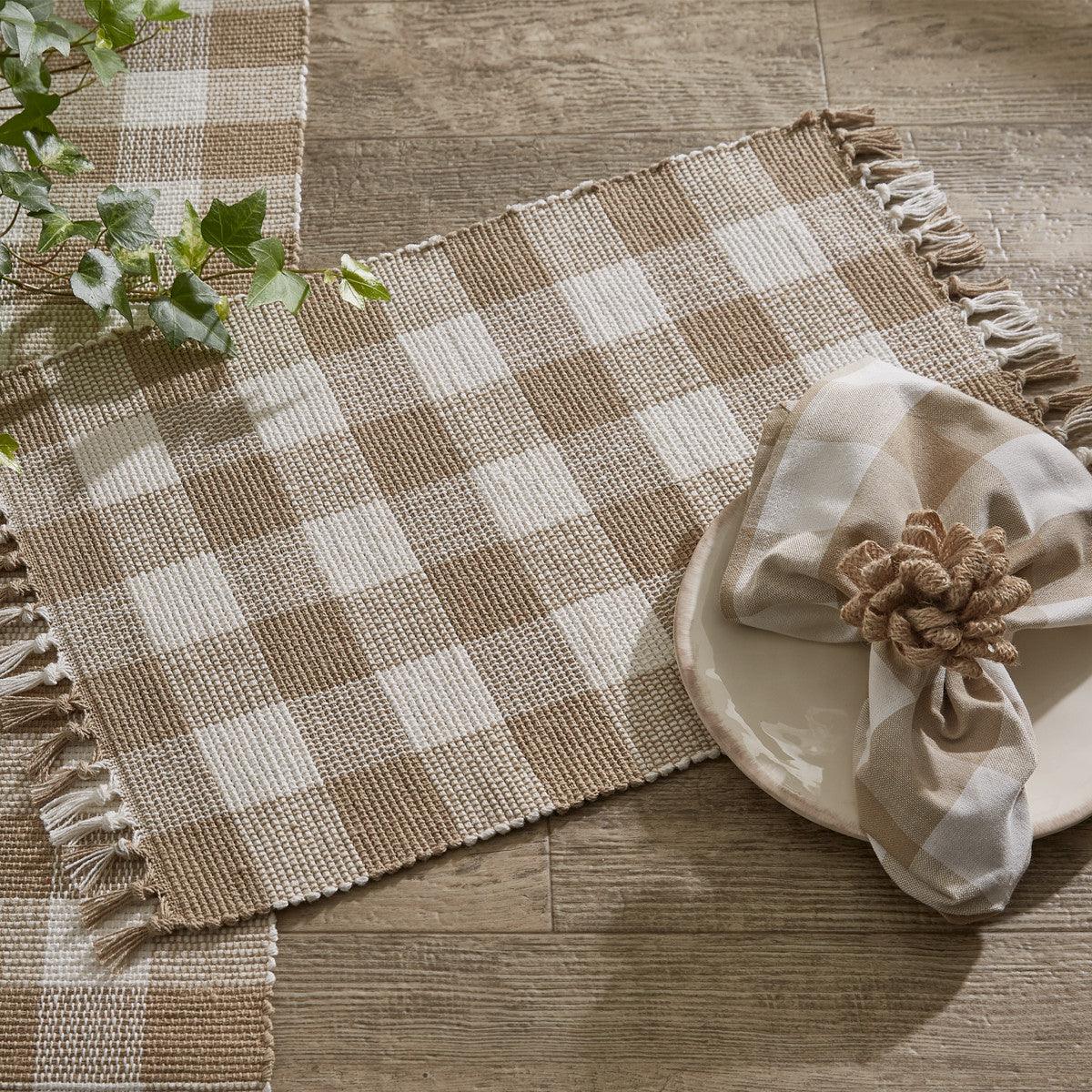 Wicklow Check Placemats - Natural Set Of 6 Park Designs - The Fox Decor