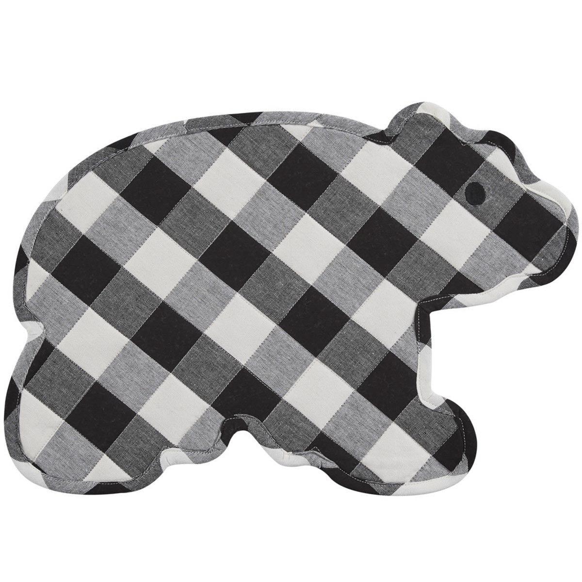 Wicklow Check Bear Placemats - Black & Cream Set Of 6 Park Designs - The Fox Decor