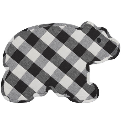 Wicklow Check Bear Placemats - Black & Cream Set Of 6 Park Designs