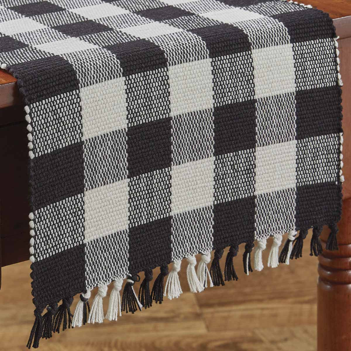 Wicklow Check Table Runner - Black & Cream 36" Park Designs