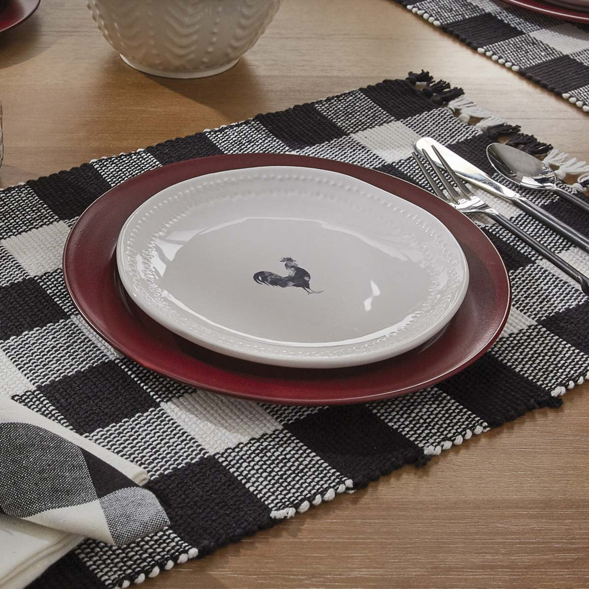 Wicklow Check Table Runner - Black & Cream 36" Park Designs