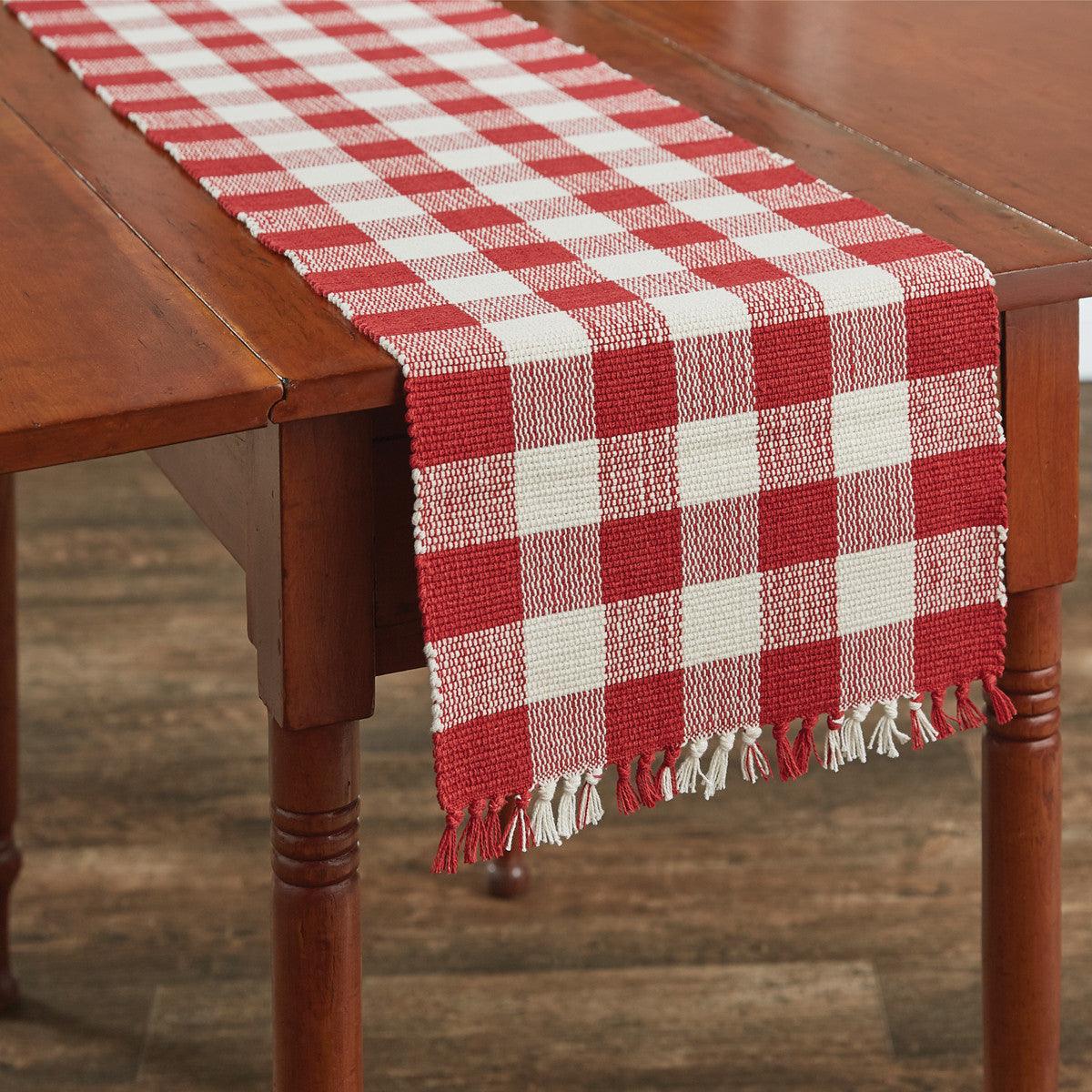 Wicklow Check Table Runner - Red & Cream 13x54 Park Designs - The Fox Decor