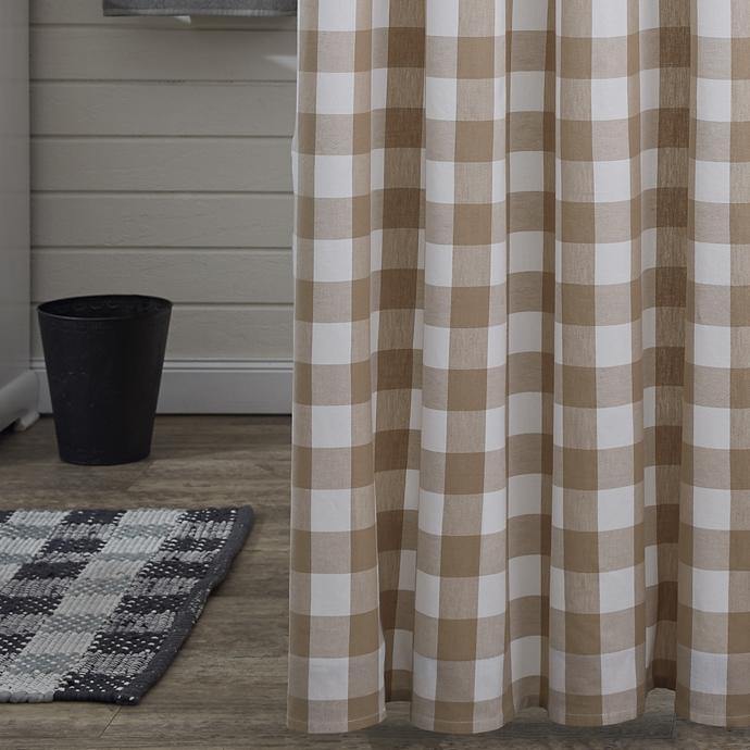 Wicklow Check Natural Shower Curtain - 72" x 72" Park Designs - The Fox Decor