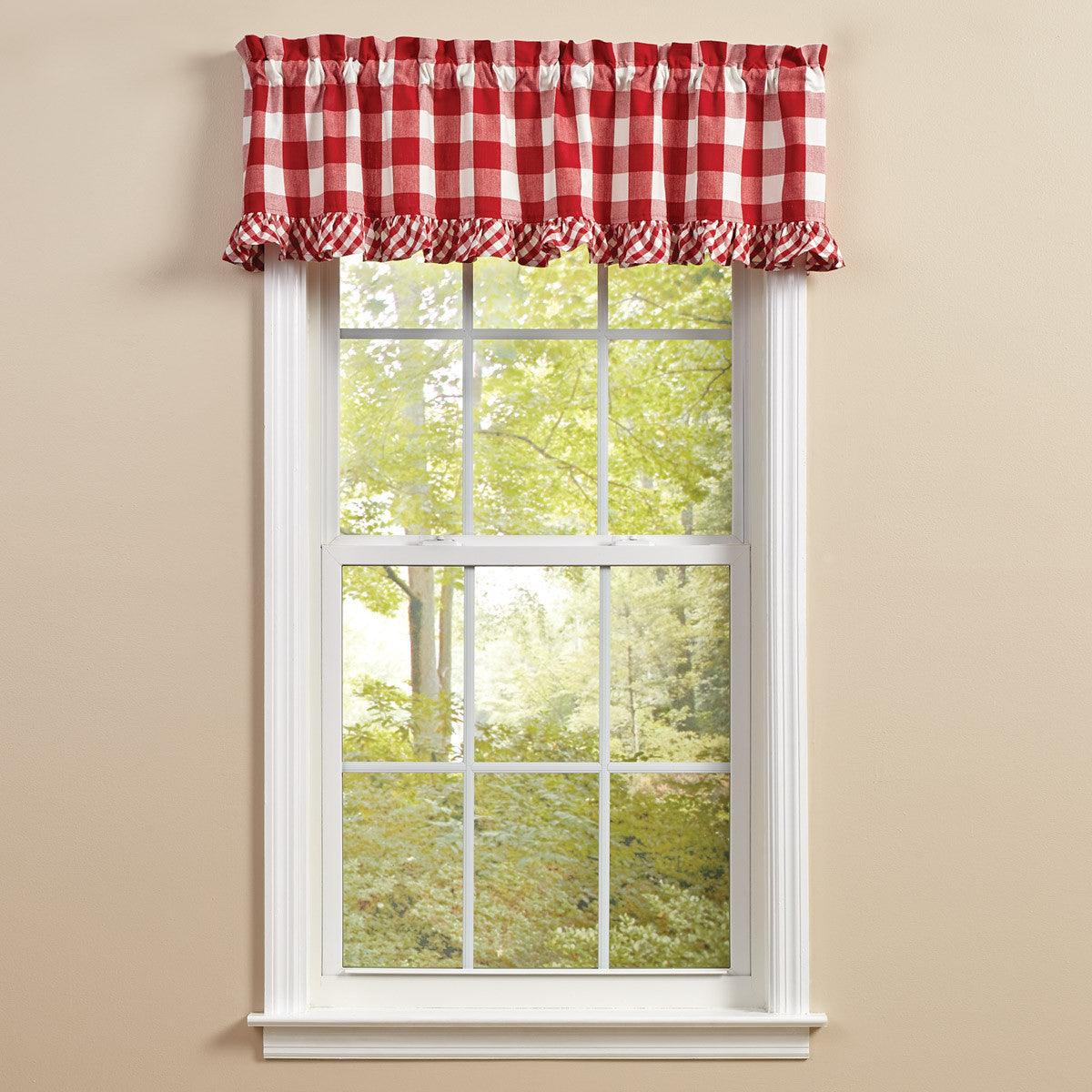Wicklow Ruffled Valance 14" L - Red Park designs - The Fox Decor