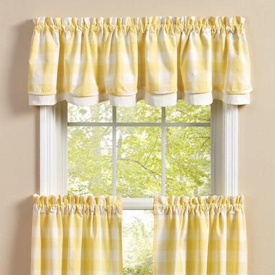 Wicklow Check Valance - Lined Layered Yellow 72