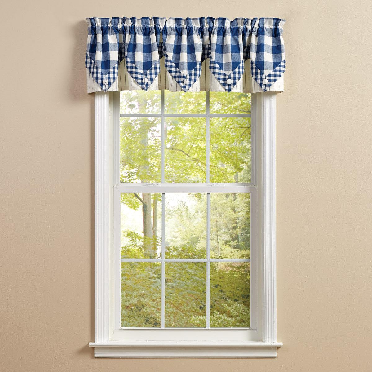 Wicklow Lined Point Valance 15" L - China Blue Park designs - The Fox Decor