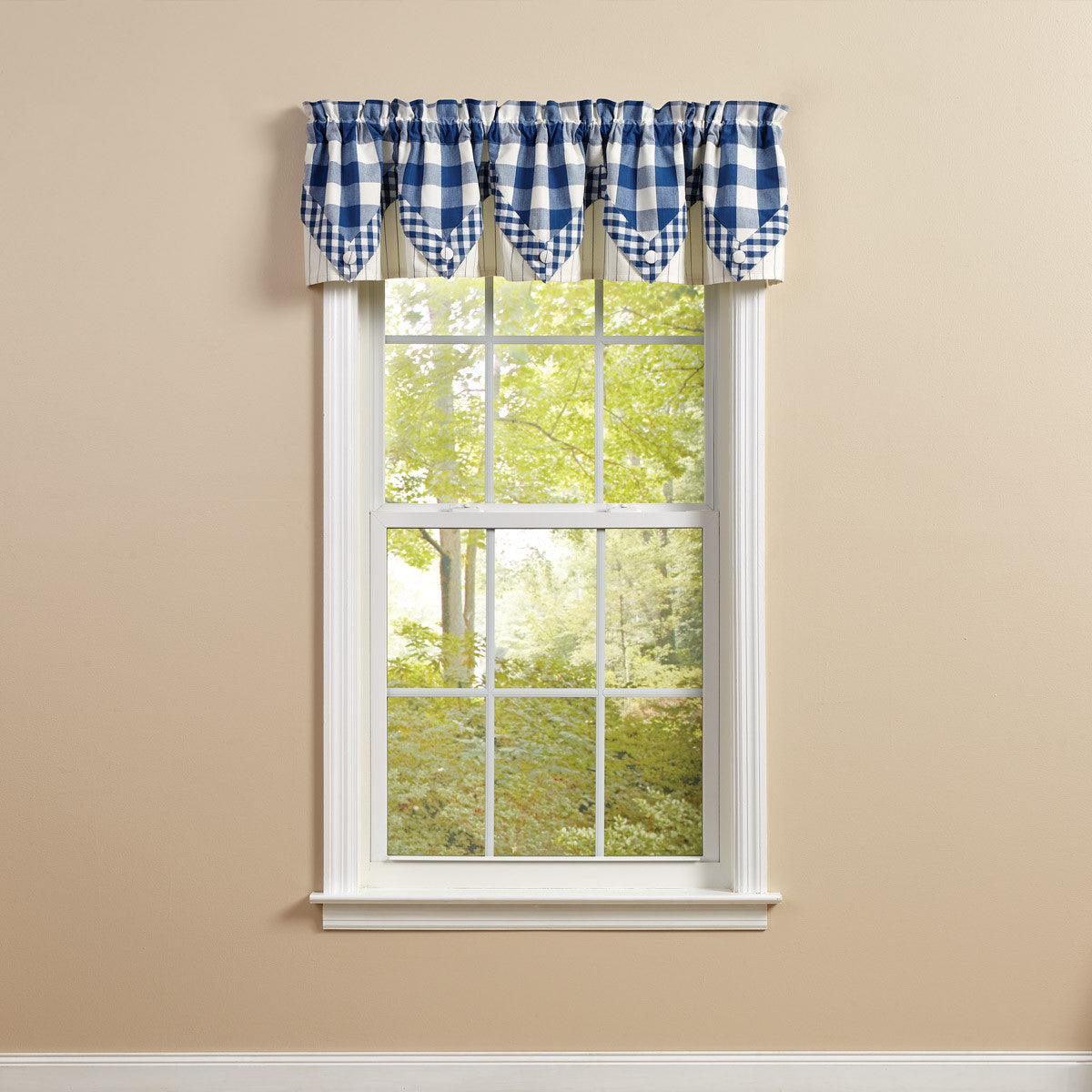 Wicklow Lined Point Valance 15" L - China Blue Park designs - The Fox Decor