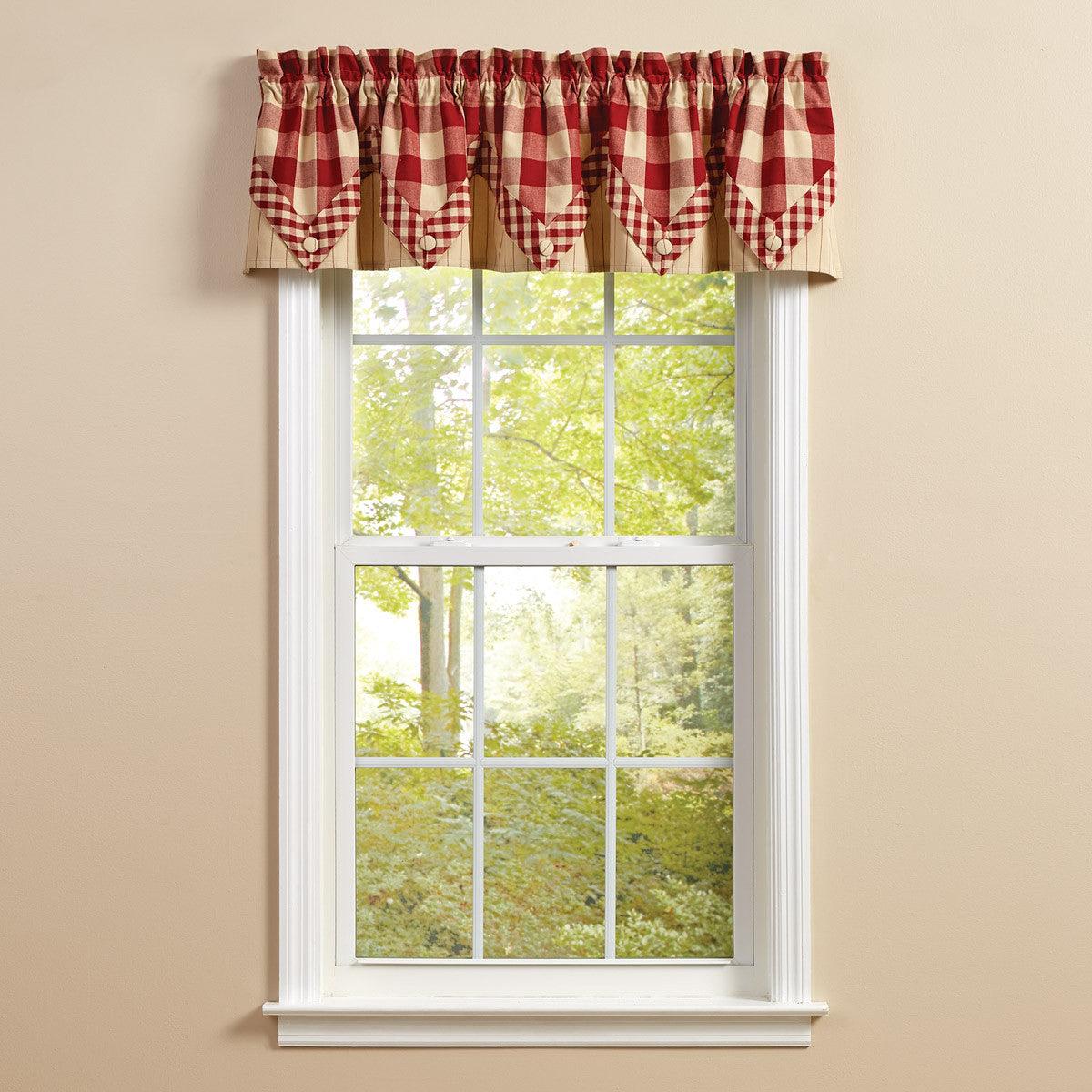 Wicklow Lined Point Valance 15" L - Garnet Park designs - The Fox Decor