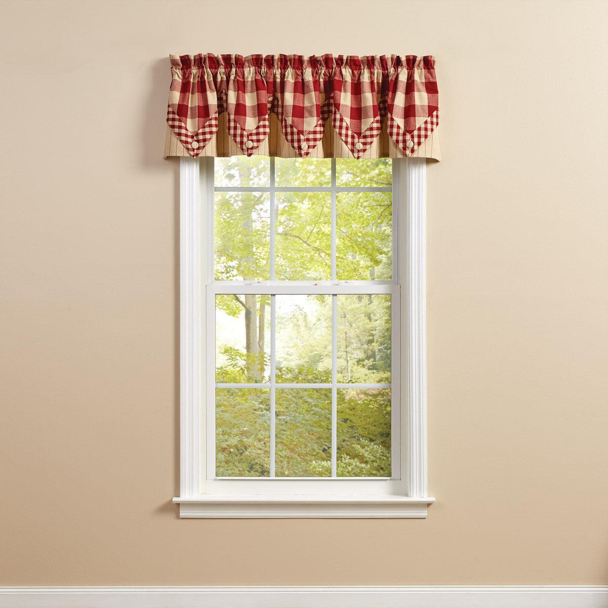 Wicklow Lined Point Valance 15" L - Garnet Park designs - The Fox Decor