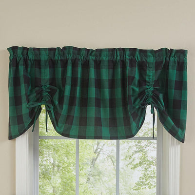 Wicklow Check Lined Farmhouse Valance Curtain - Forest Park designs