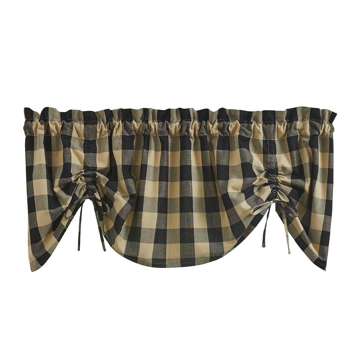 Wicklow Check Valance - Farmhouse Black Park designs - The Fox Decor