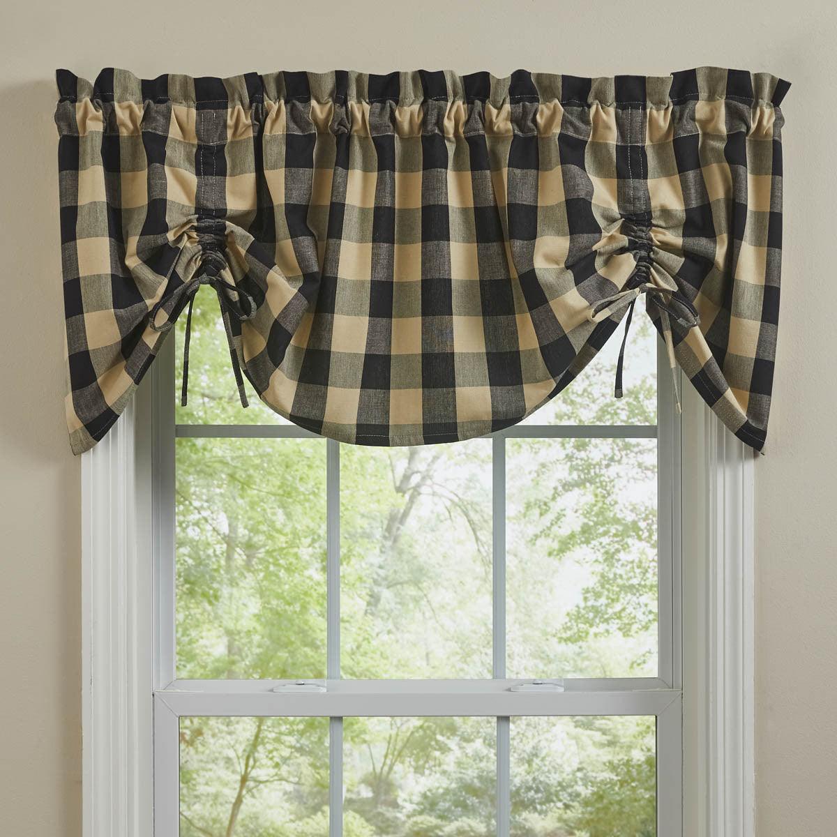 Wicklow Check Valance - Farmhouse Black Park designs - The Fox Decor