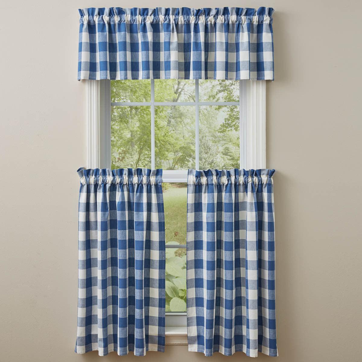 Wicklow Check Valance - China Blue Park designs - The Fox Decor