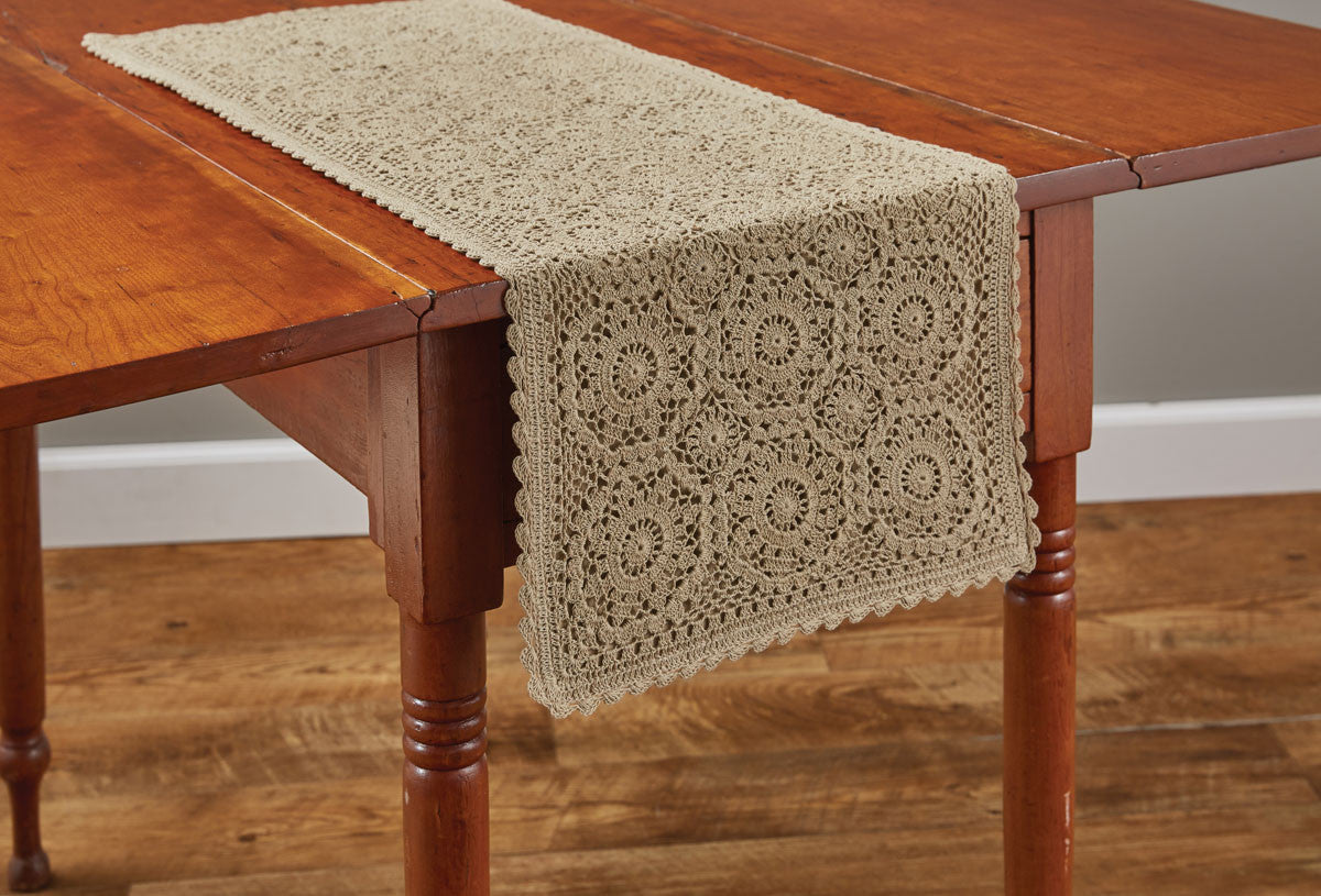 Lace Table Runners - Oatmeal 13" x 36" Park Designs
