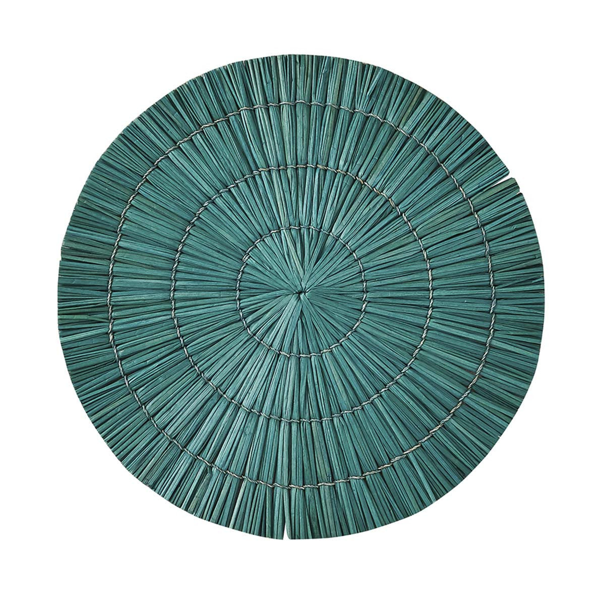 Seagrass Round Placemat - Aqua Set Of 6 Park Designs