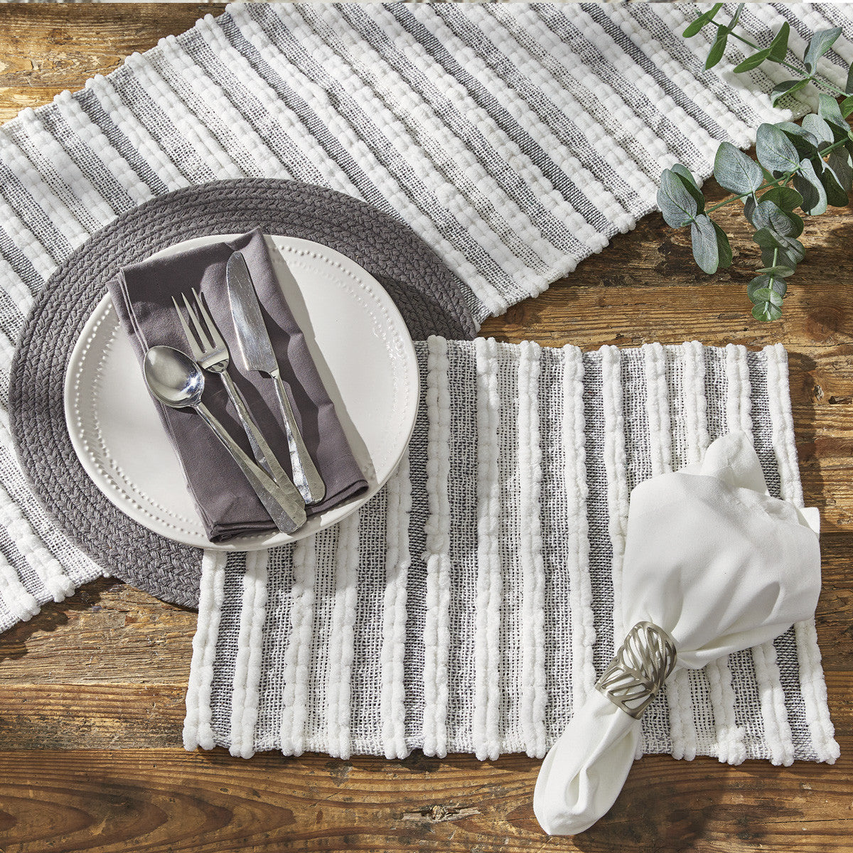 Fina Ribbed Table Runner 72"L - Set of 2 Park Designs