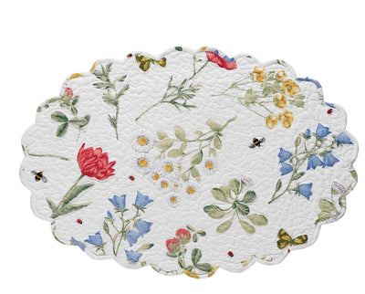 Wildflower Scalloped Oval Round Placemats - Set Of 6 Park Designs