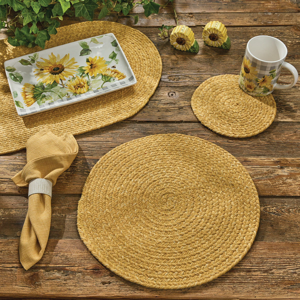 Spice Bin Braided Table Runner 36"L - Cumin Set of 2 Park Designs