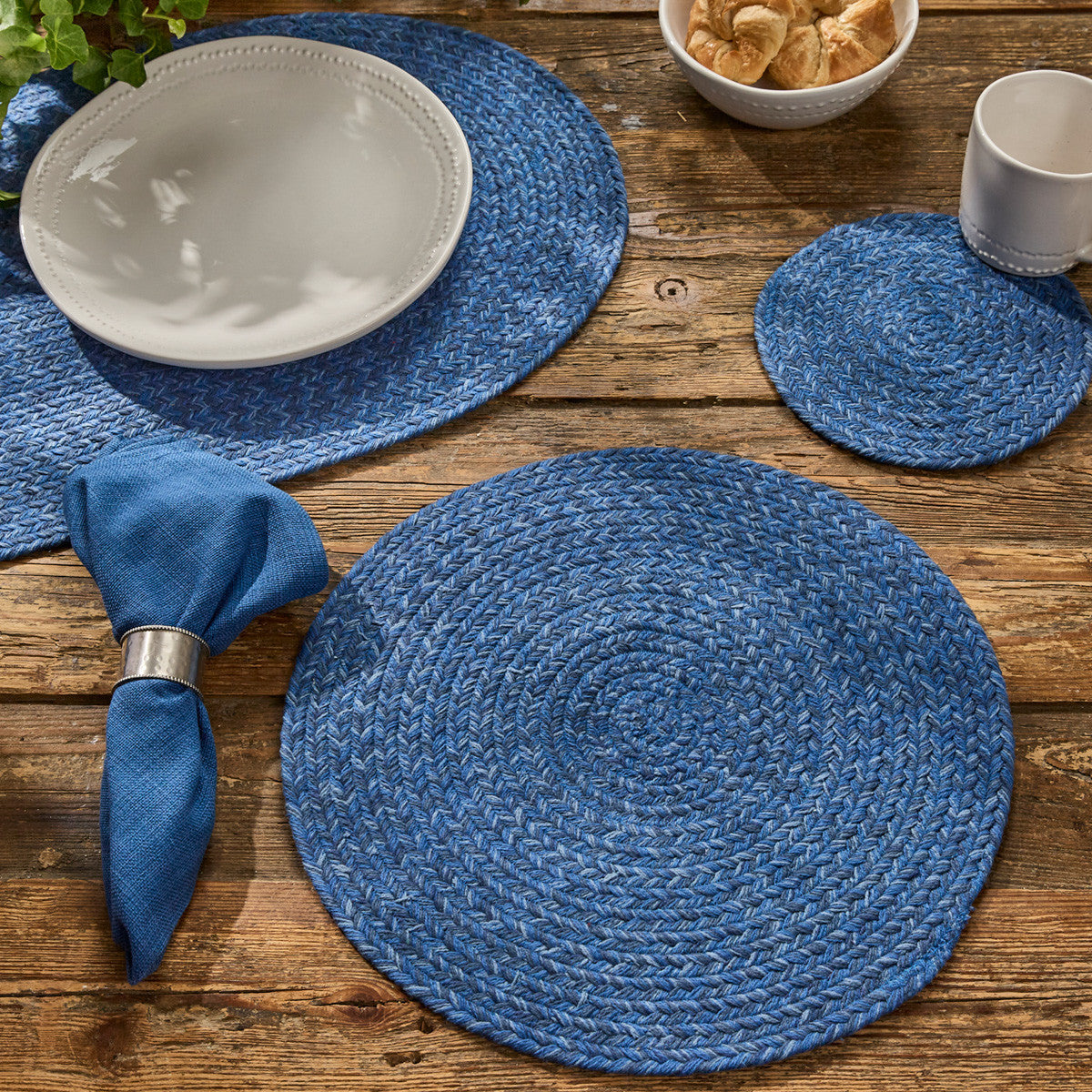 Spice Bin Braided Table Runner 54"L - Blue Spice Set of 2 Park Designs