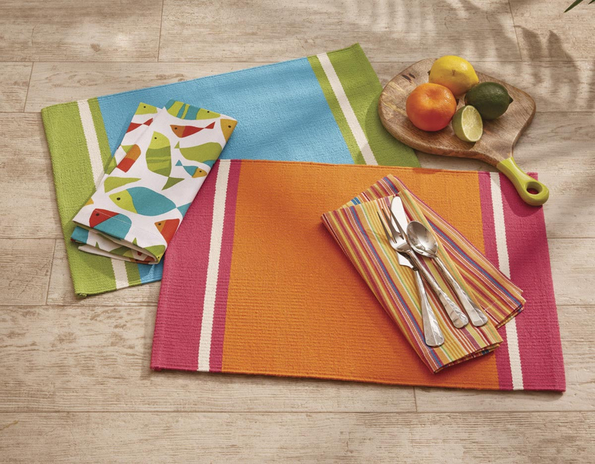 Aqua Cargo Stripe Placemat - Set Of 6 Park Designs