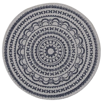 Zuri Medallion Printed Round Placemat - Navy Set Of 6 Park Designs