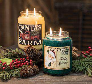 26 oz Jar Candle, Santa's Cookie Crumble, Santa's Farm Art Label Candles CWI Gifts 