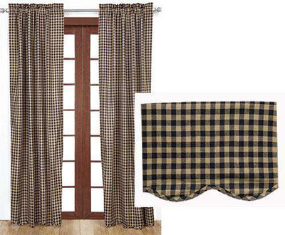 2/Set, Black Check Scalloped Panels