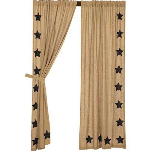 2/Set, Black Star Burlap Panels 84" Burlap CWI+ 