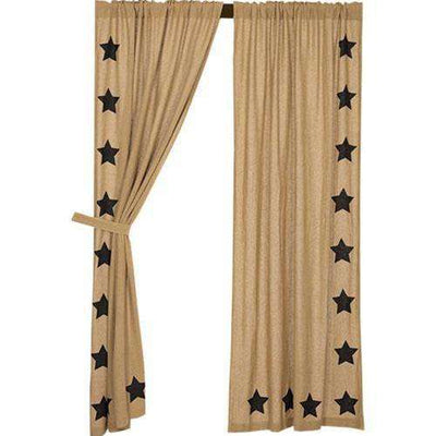 2/Set, Black Star Burlap Panels 84