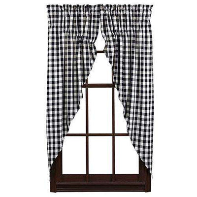 *2/Set, Buffalo Black Check Prairie Curtains