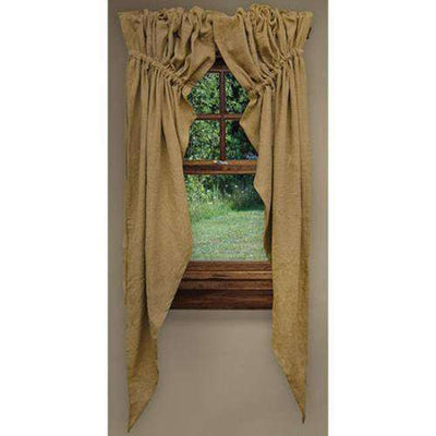 2/Set, Burlap Natural Prairie Curtains