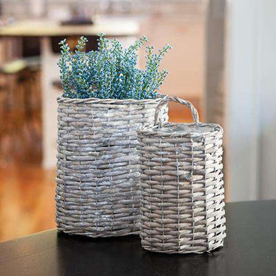 2/Set Gray Willow Oval Baskets