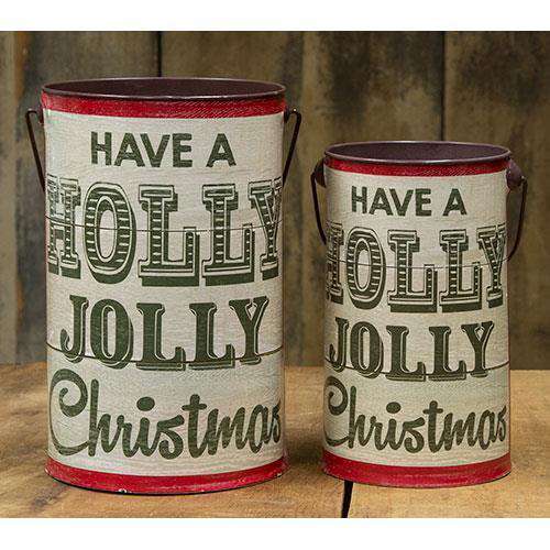 2/Set, Holly Jolly Buckets Buckets & Cans CWI Gifts 