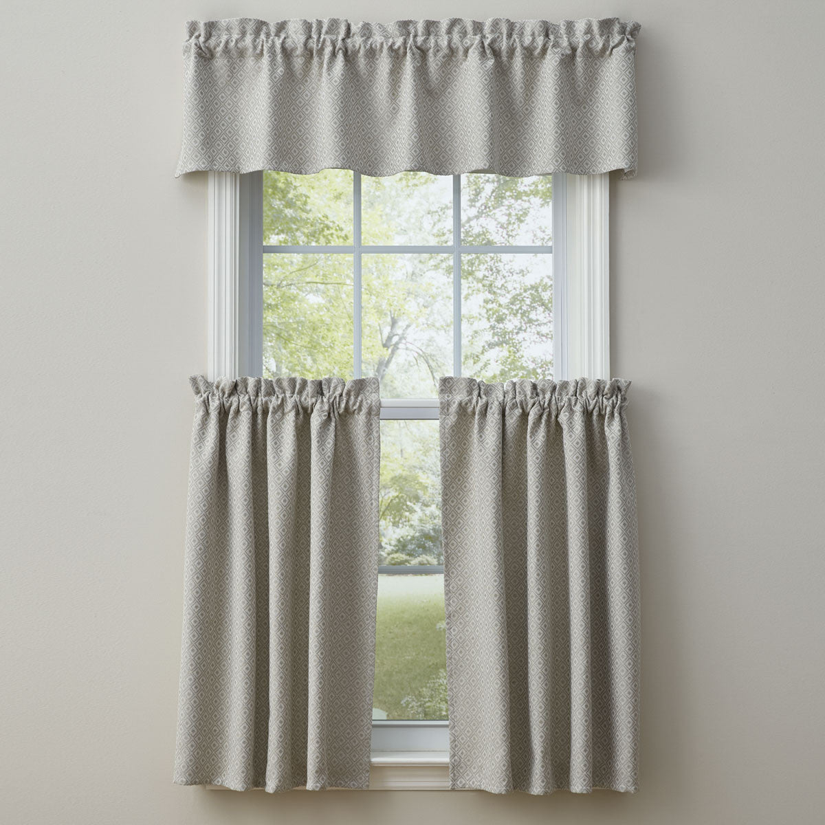 Diamond Jacquard Lined  Valance 60" x 14" Set of 2 Park Designs