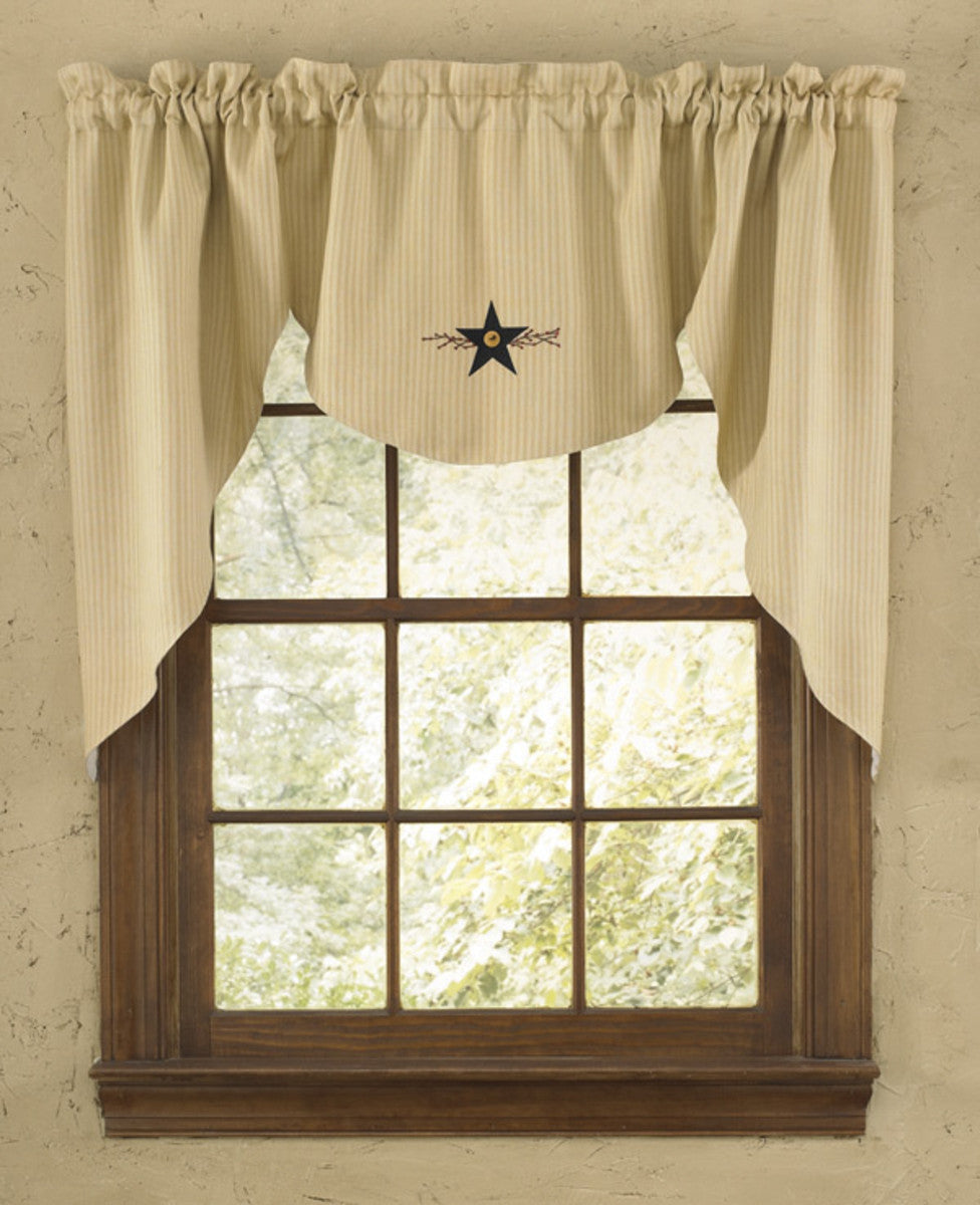 Star Vine Lined Swag, Yellow, White, Black 72 x 36"  Park Designs