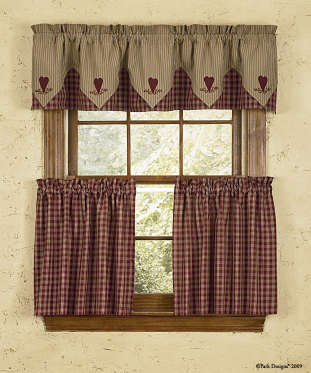 Sturbridge Wine Heart Valance - Point Park Designs