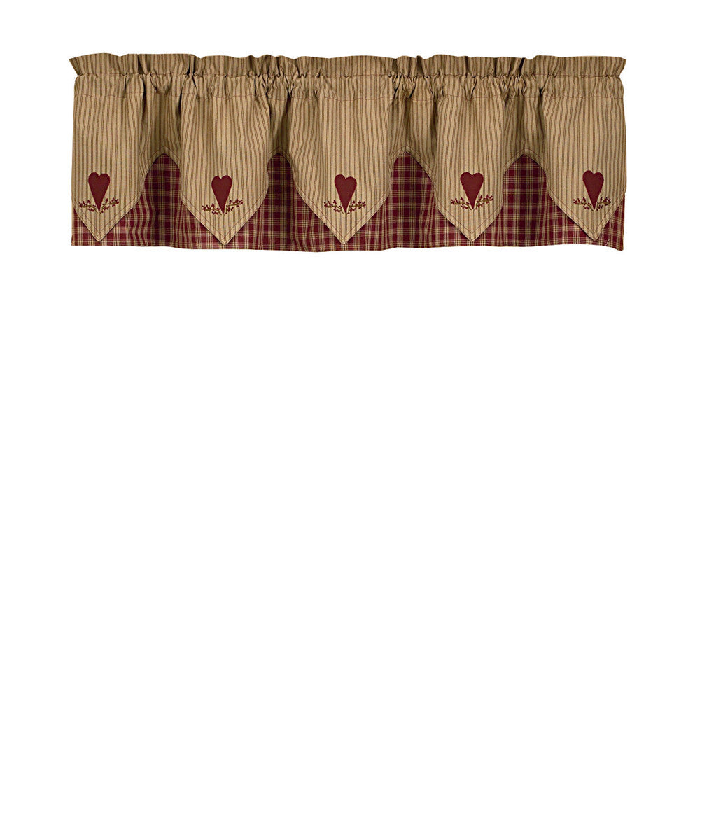 Sturbridge Wine Heart Valance - Point Park Designs