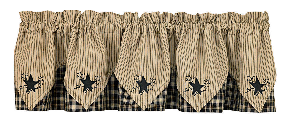 Sturbridge Black Star Valance - Point Park Designs