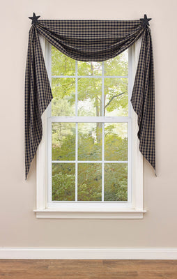 Sturbridge Navy Fishtail Swag Curtain 145