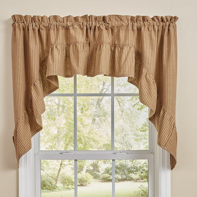 Sturbridge Ticking Ruffle Swags - Wine 72x36 Park Designs