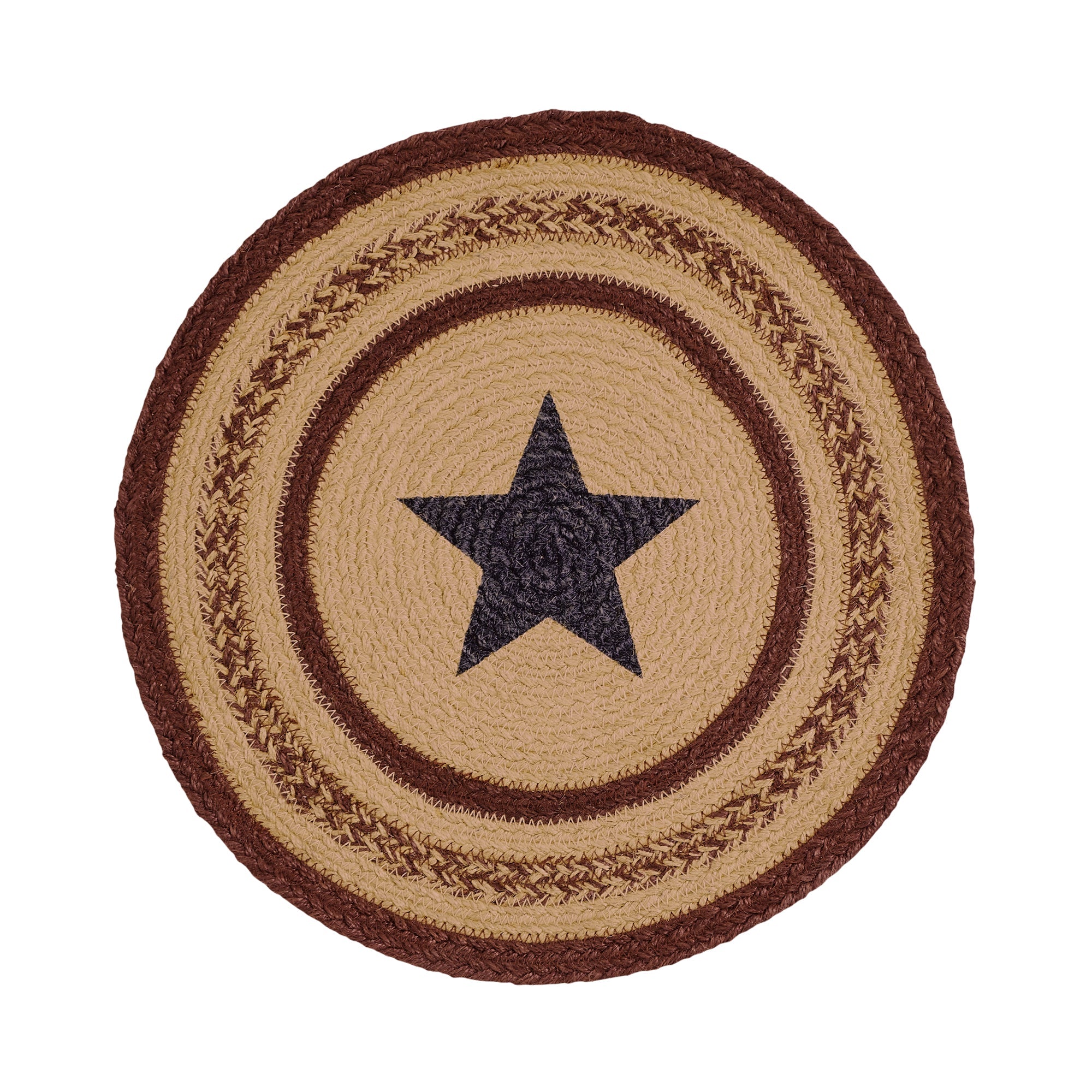 Potomac Jute Braided Trivet Stencil Star 15" VHC Brands