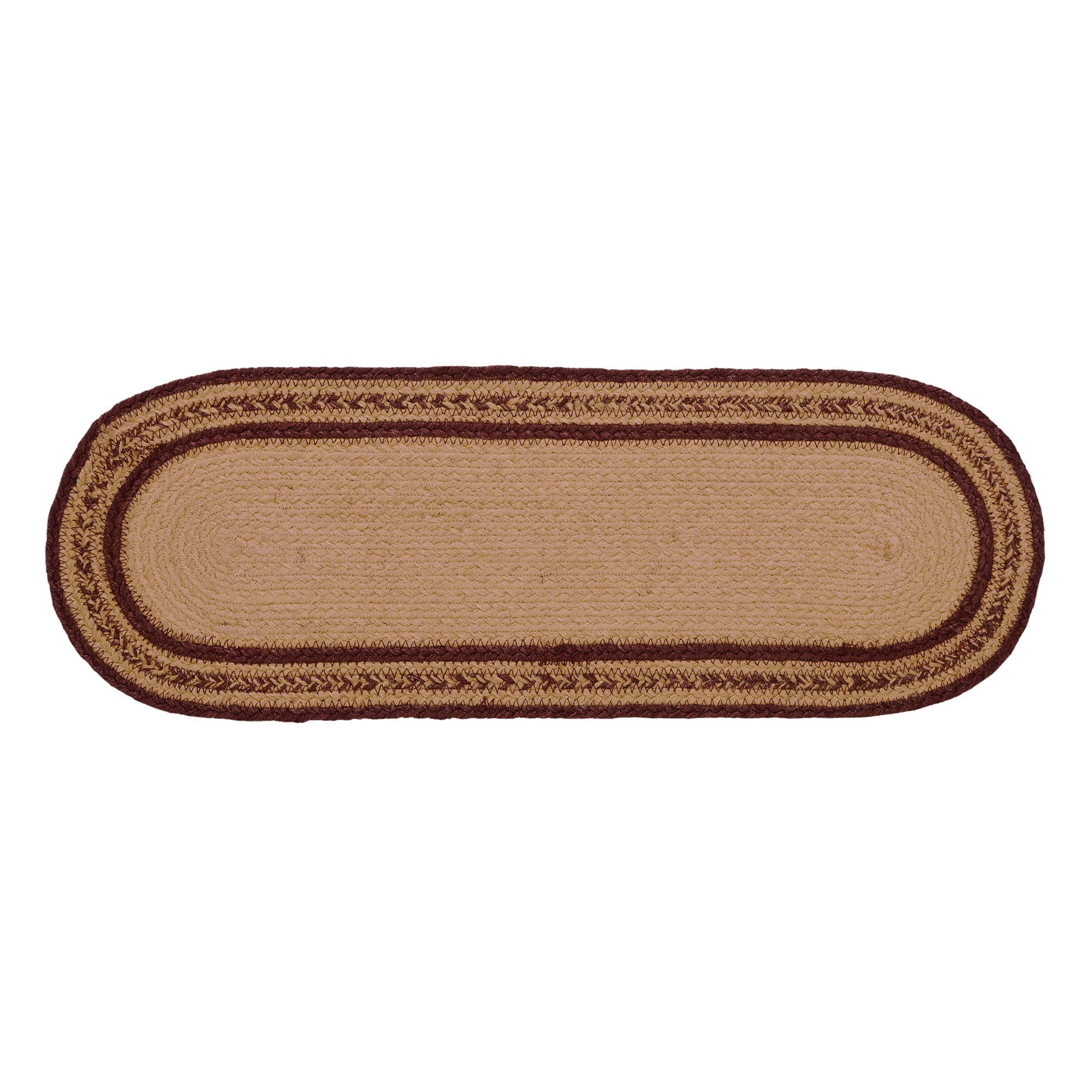 Potomac Jute Braided Table Runner Stencil Stars 8"x24" VHC Brands