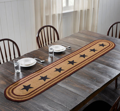 Potomac Jute Braided Table Runner Stencil Stars 13