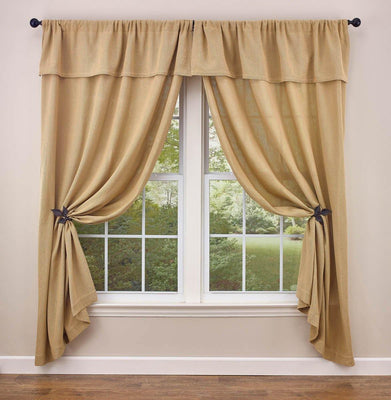 Burlap Tie-Up Window Curtain Panel 63