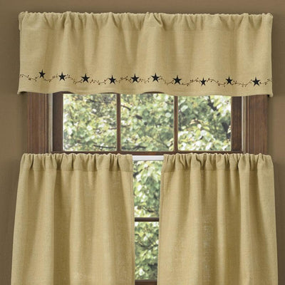 Primitive Burlap Star Valance Park designs